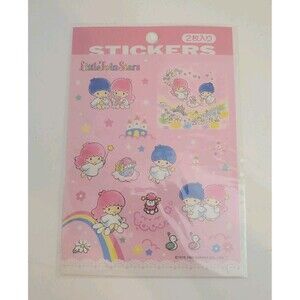NOS 1995 Sanrio Little Twin Stars Japanese Sticker Sheets Pink 2 Sheets